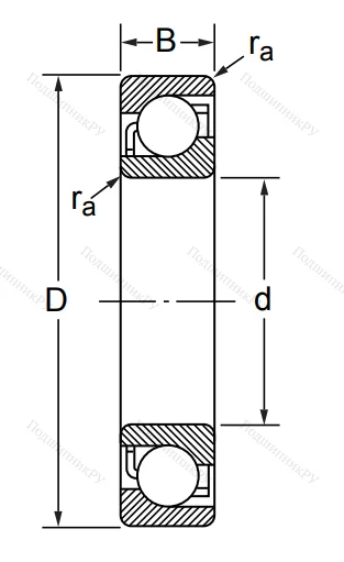 Радиально-упорный шариковый подшипник 7311 ACM/DT (446311 Л ГОСТ) в Екатеринбурге
