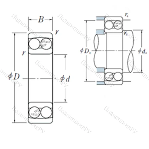 Подшипник шариковый радиальный самоцентрирующийся 1303