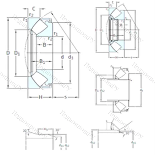Подшипник роликовый упорно-радиальный 29456E от производителя  SKF