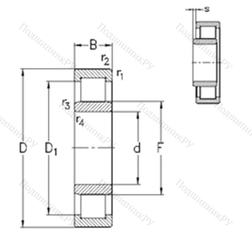 Подшипник роликовый радиальный NU 2211-E-M 6