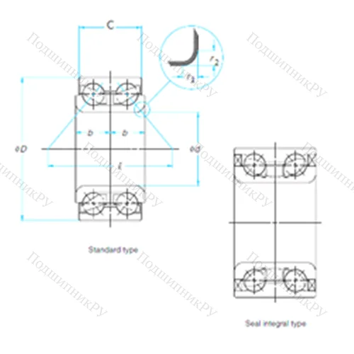 Подшипник шариковый радиально-упорный WB 000052