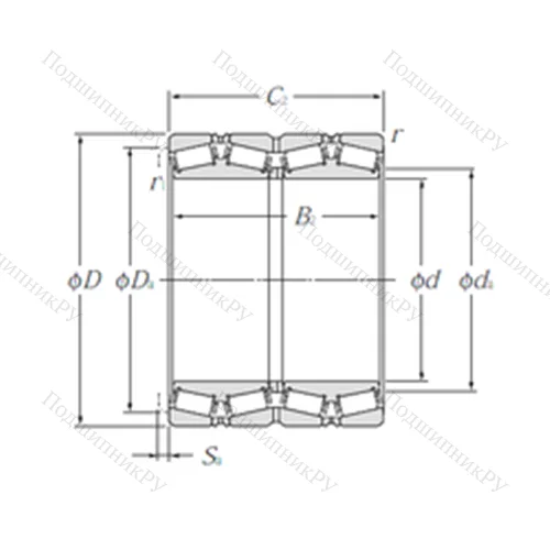 Подшипник роликовый радиально-упорный E-L 770849D/L 770810/L 770810DG 2 от производителя  NTN