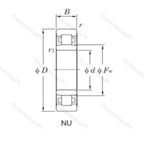 Подшипник роликовый радиальный NU 224R
