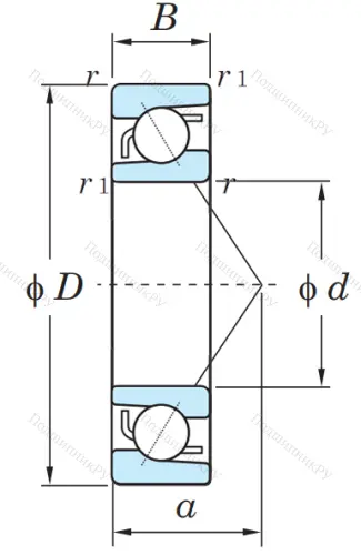 Однорядный шариковый подшипник 7315 B от производителя  KOYO