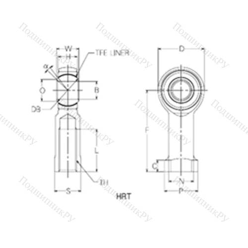 Подшипник скольжения сферический HRT 18 от производителя  NMB