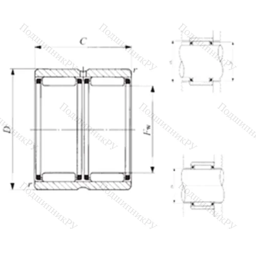 Подшипник игольчатый радиальный RNAFW 81620 от производителя  IKO