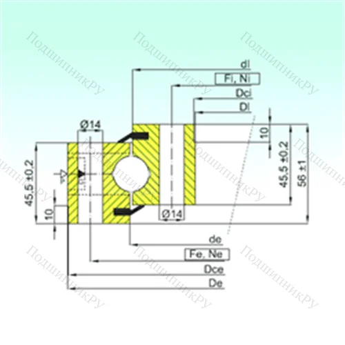 Подшипник шариковый опорно-поворотный NB 1.20.0844.201-2PPN от производителя  ISB