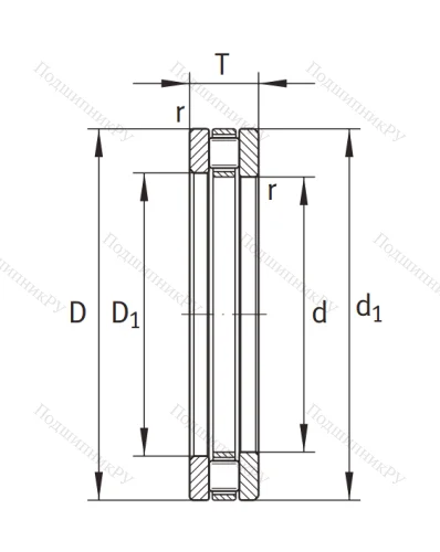 Упорный роликовый подшипник 81206 TV от производителя  INA