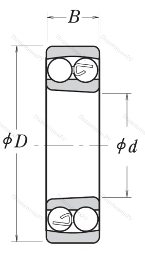 Двухрядный шариковый подшипник 2311 K от производителя  NSK Двухрядный шариковый подшипник 2311 K от производителя  NSK