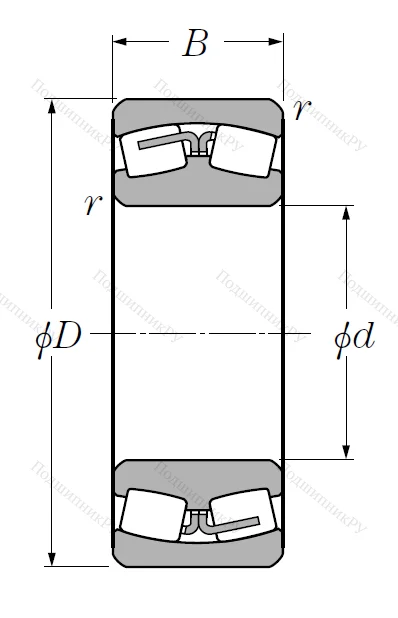 Сферический роликовый подшипник 21312 D 1