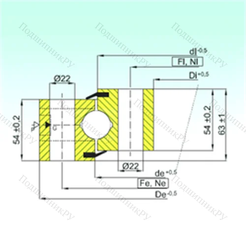 Подшипник шариковый опорно-поворотный NB 1.25.0655.200-1PPN от производителя  ISB