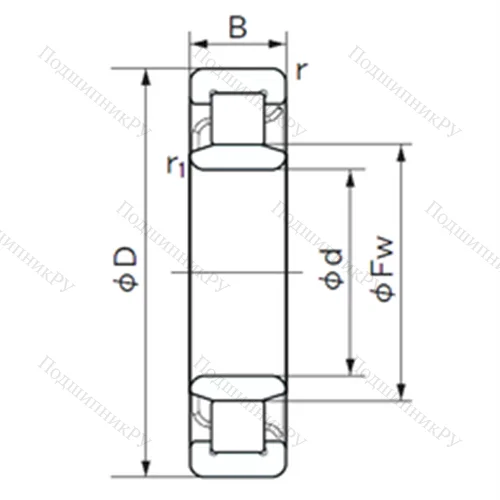 Подшипник роликовый радиальный NU 2224 E