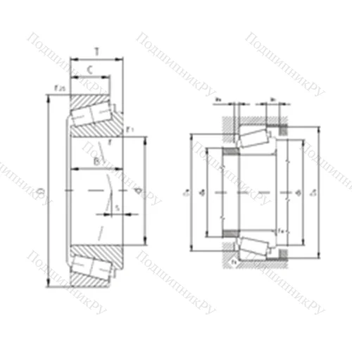 Подшипник роликовый радиально-упорный K-JL 69349/K-JL 69310 от производителя  ZVL