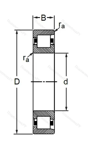 Цилиндрический роликовый подшипник 102309 (N 309 V) в Екатеринбурге