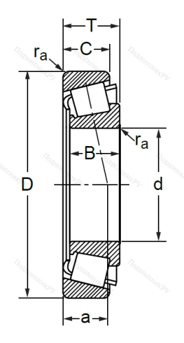 Конический роликовый подшипник 3007717 (33117) в Екатеринбурге