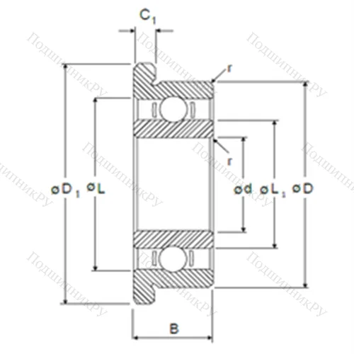Подшипник шариковый радиальный RF-1650 от производителя  NMB Подшипник шариковый радиальный RF-1650 от производителя  NMB