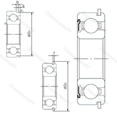 Подшипник шариковый радиальный 6919ZNR от производителя  NACHI
