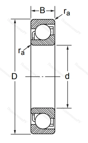 Радиально-упорный шариковый подшипник 7311 B/DB (266311 ГОСТ) в Екатеринбурге