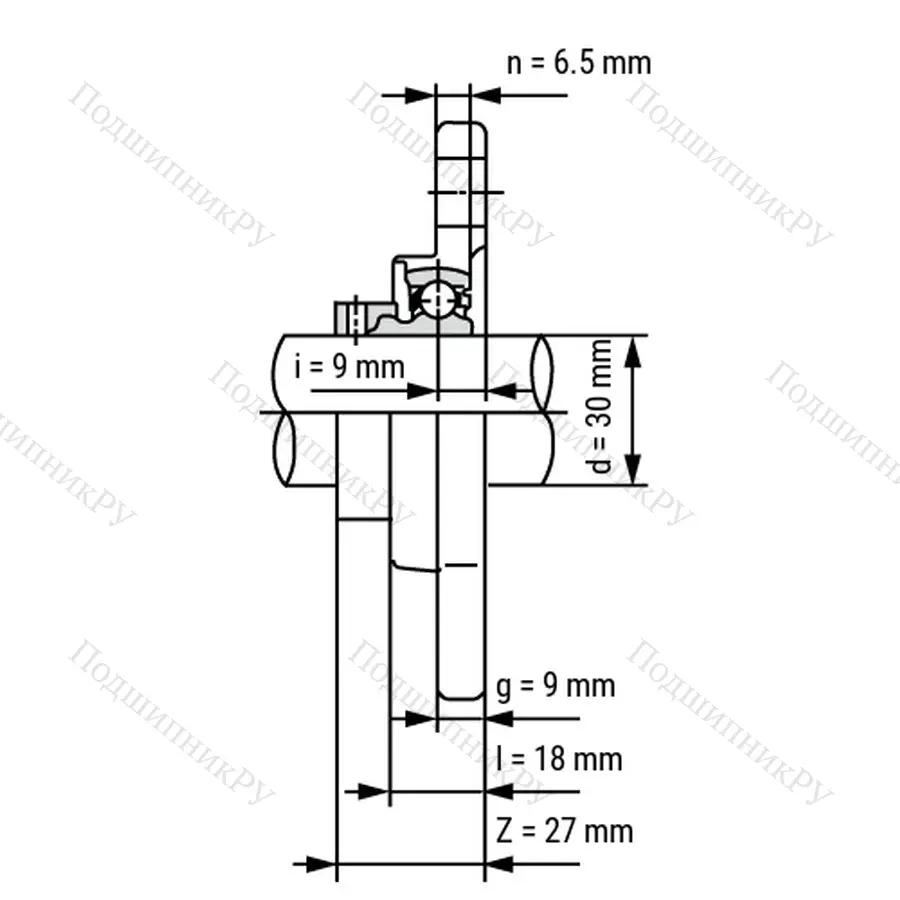 Подшипниковый узел SS KFL 006 ST - Вал: 30 мм