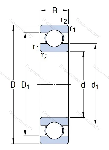 Однорядный шариковый подшипник 6309/C 4 от производителя  SKF
