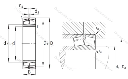 Сферический роликовый подшипник 21310 E 1 XL C 3 от производителя  FAG