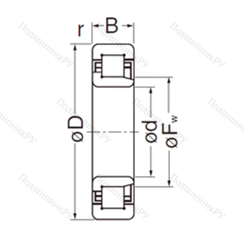 Подшипник роликовый радиальный NJ 2207EG