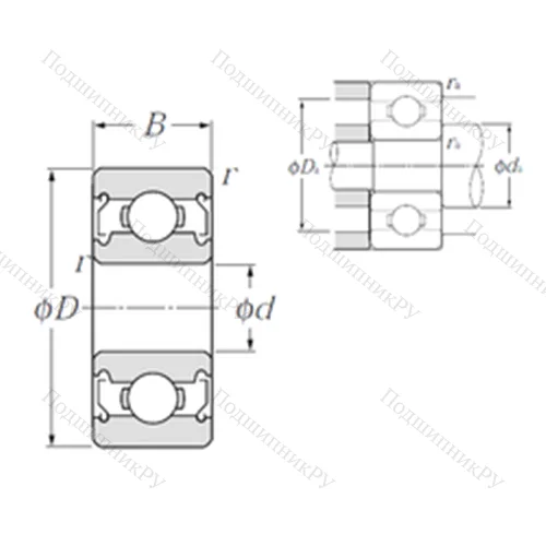 Подшипник шариковый радиальный 605ZZ от производителя  NTN
