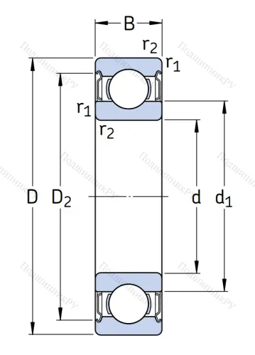 Однорядный шариковый подшипник 6001 2Z/LHT 23 от производителя  SKF