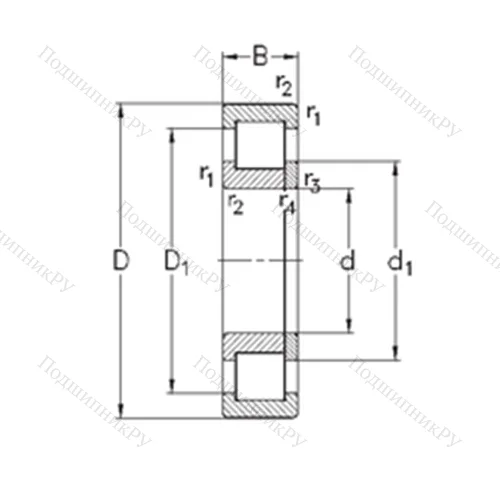 Подшипник роликовый радиальный NUP 221-E-MA 6