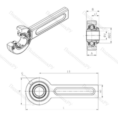 Подшипниковый узел шариковый радиальный UKSP 210H от производителя  SNR