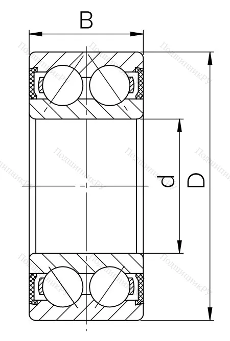 Радиально-упорный шариковый подшипник 3056207 2RS (3207 2RS) в Екатеринбурге