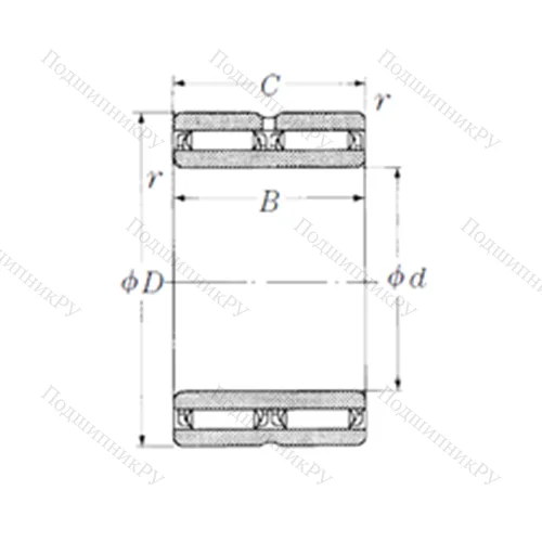 Подшипник игольчатый радиальный NAFW 659560 от производителя  NSK