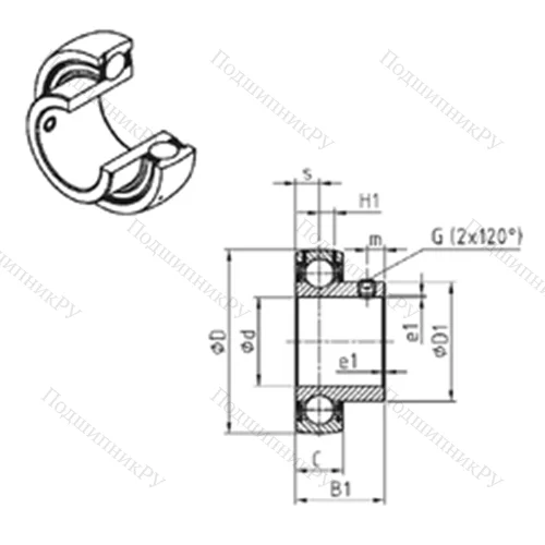 Подшипник шариковый радиальный US 206