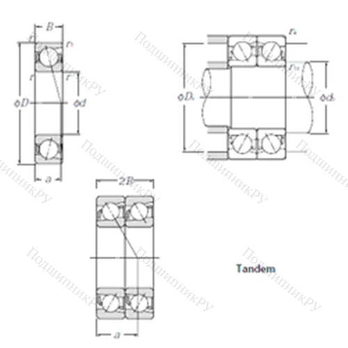 Подшипник шариковый радиально-упорный 7017DT