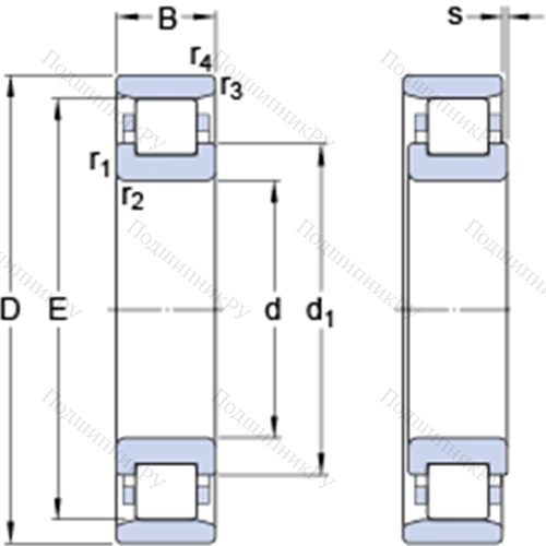 Однорядные цилиндрические роликоподшипники N 214 ECP от производителя  SKF