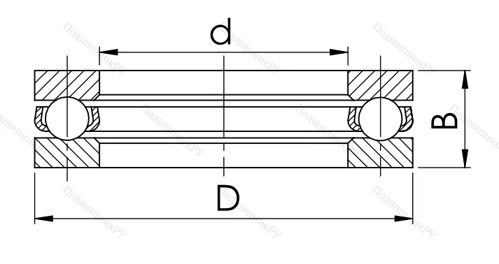 Упорный шариковый подшипник 8110 (51110) в Екатеринбурге