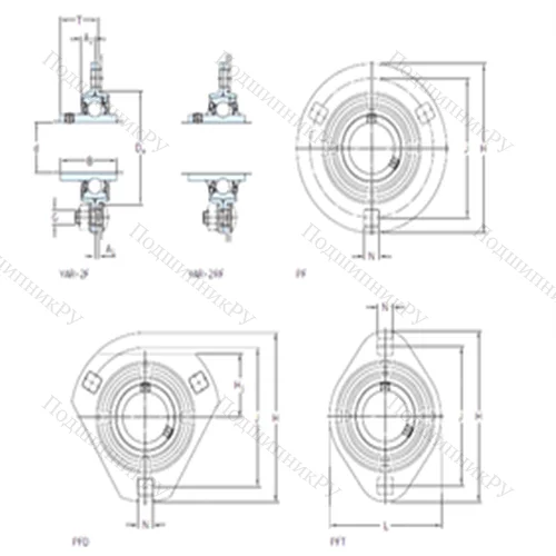 Подшипниковый узел шариковый радиальный PFT 35 WF от производителя  SKF