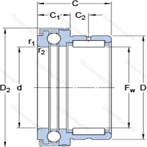 Комбинированные упорные шарикоподшипники с игольчатыми роликами
