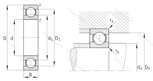 Однорядный шариковый подшипник 6320 от производителя  FAG