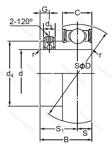 Корпусный подшипник SB 203 (AS 203 D 1) в Екатеринбурге