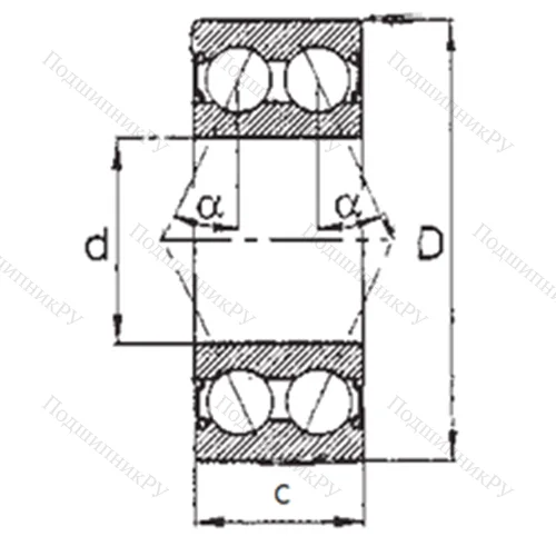 Подшипник шариковый радиально-упорный 5202-2RS от производителя  FBJ Подшипник шариковый радиально-упорный 5202-2RS от производителя  FBJ
