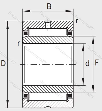 Игольчатый подшипник NKIS 40 от производителя  INA