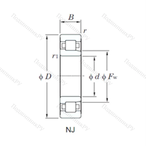 Подшипник роликовый радиальный NJ 2311R