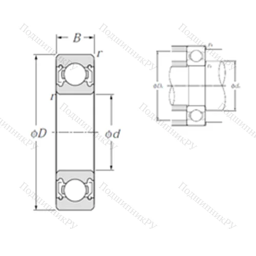 Подшипник шариковый радиальный 60/22ZZ от производителя  NTN