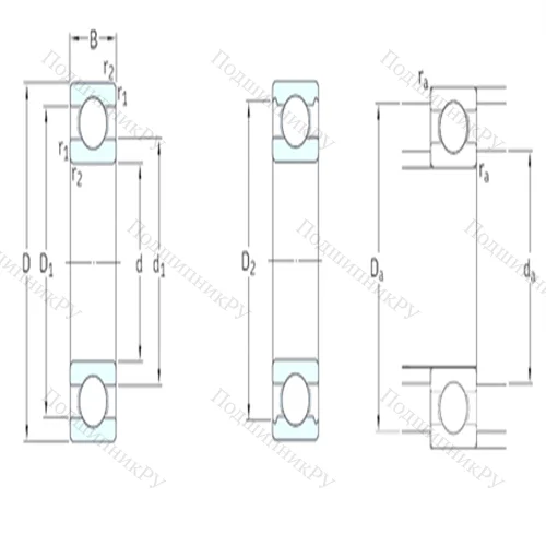 Подшипник шариковый радиальный 61908 от производителя  SKF