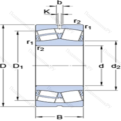 Сферические роликоподшипники с цилиндрическими и коническими отверстиями 23230 CC/W 33 от производителя  SKF