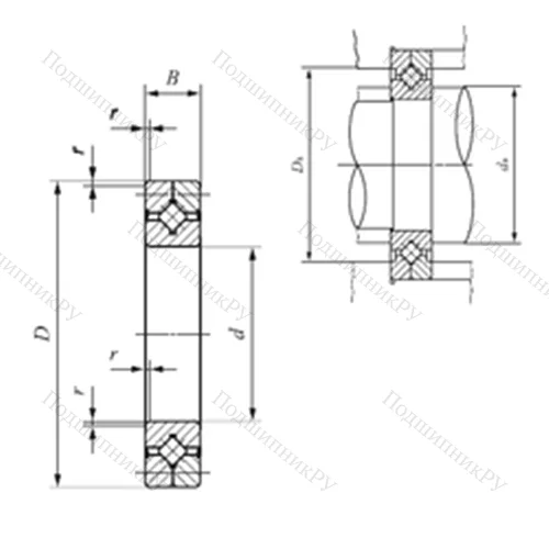 Подшипник роликовый упорно-радиальный с четырехточечным контактом CRB 20025 UU от производителя  IKO