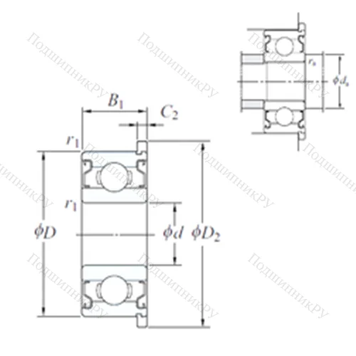 Подшипник шариковый радиальный WMLFN 8014 ZZ от производителя  KOYO