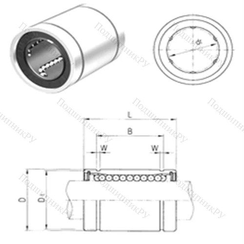 Подшипник шариковый линейный LME 60UU