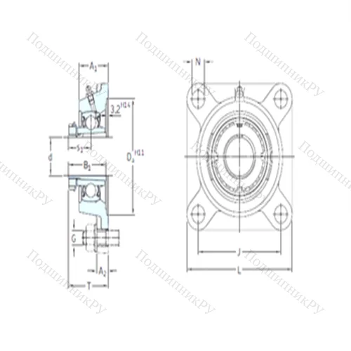 Подшипниковый узел шариковый радиальный FYJ 65 KF+HA 2313 от производителя  SKF